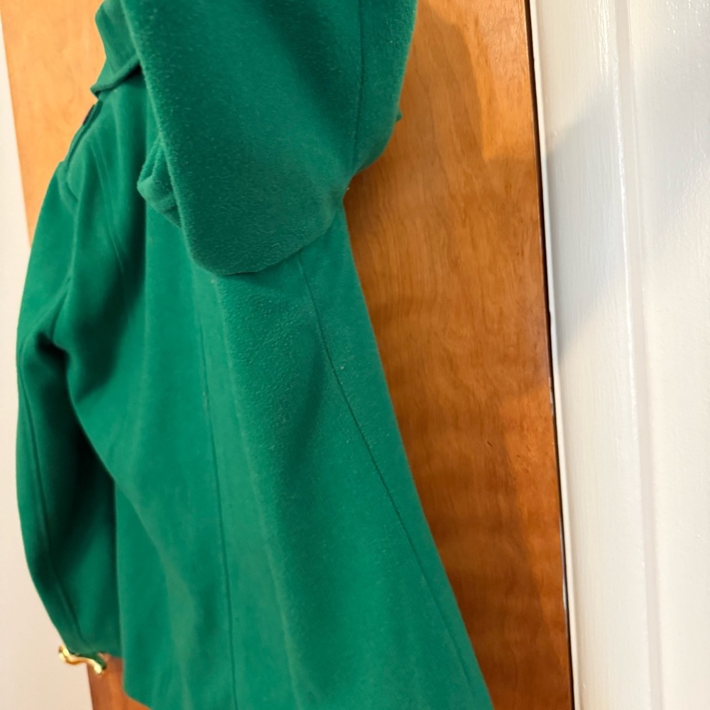 Old Navy Double-Breasted Kelly Green Wool Blend Peacoat - Picture 6 of 7